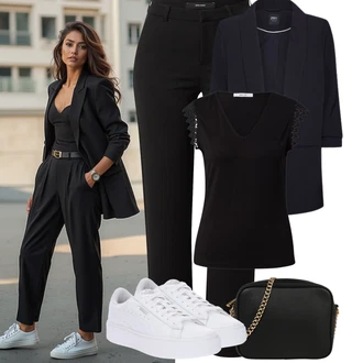 Šik Narozeniny Outfit s Černá Nezařazené Only "Podzimní Outfity"Look: Kancelář, Šik, Cool, Elegantní, Business, Old Money, Bar, Firemní večírek, Koncert, 40. narozeniny, 60. narozeniny, 30. narozeniny, Den na pláži, Narozeniny