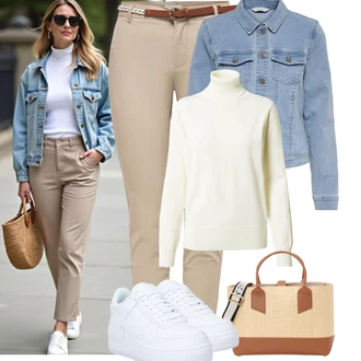 Outfity pro zábavu Elegantní, Sportovní s Bílá/Modrá Skate Bota/Nízká Teniska/Teniska na platformě/Kožené tenisky Nike Sportswear "Podzimní Outfity"Look: Estetika, Bad Taste, Hip Hop, Skater, Sportovní, Unisex