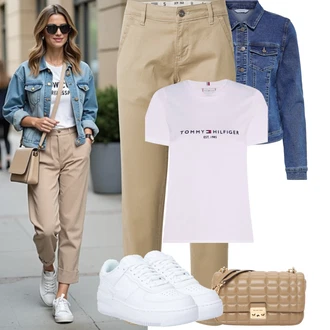 Outfity pro zábavu Elegantní, Sportovní s Bílá/Modrá Skate Bota/Nízká Teniska/Teniska na platformě/Kožené tenisky Nike Sportswear "Podzimní Outfity"Look: Estetika, Bad Taste, Hip Hop, Skater, Sportovní, Unisex