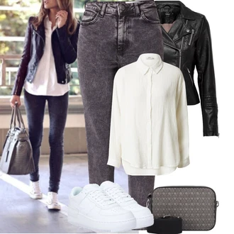 Léto Outfit s Černá/Červená Kožené Bund Bunda z Umělé Kůže/Motorkářská bunda/Motorkářské Bund/Kožené Bund Only "Podzimní Outfity"