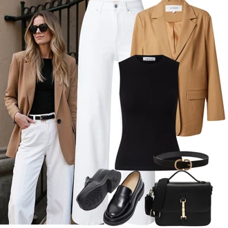 Outfit s Černá/Hnědá/Fialová/Žlutá Business Bota/Mokasín/Trotteur/Nízká bota na podpatku/Goodyear welted bota SELECTED FEMME "Podzimní Outfity"