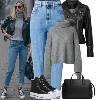 Léto Outfit s Černá/Červená Kožené Bund Bunda z Umělé Kůže/Motorkářská bunda/Motorkářské Bund/Kožené Bund Only "Podzimní Outfity"