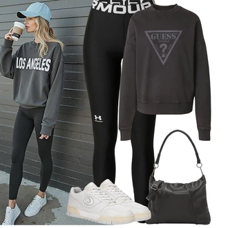 Dlouhé Outfit s Červená/Černá Sportovní Legína/Běžecká Kalhoty/Legíny do Posilovny/Formovaná Legína/Legíny s Podšívkou/Legíny s Vysokým Pasem/Kožená bunda/Tréninková Kalhoty/Teplé Legíny Under Armour "Podzimní Outfity"