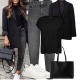 Černá Boss Vlněná Saka Outfity image