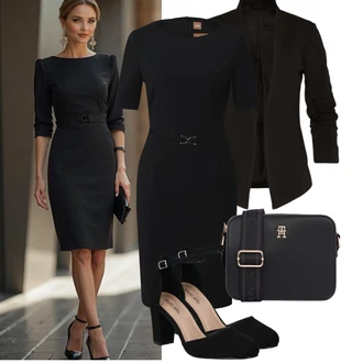 Carmen výstrih Outfit s Černá/Barva pleti Nezařazené Boss "Podzimní Outfity"