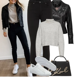 Léto Outfit s Černá/Červená Kožené Bund Bunda z Umělé Kůže/Motorkářská bunda/Motorkářské Bund/Kožené Bund Only "Podzimní Outfity"