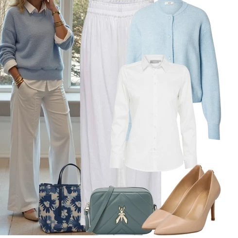 Kombinace Šedá/Krémová/Bílá Plážová Kalhoty/Pumpová Kalhoty/Kalhoty s nášivkou uprostřed/Palazzo Kalhoty/Plisovaná kalhoty/Slinky Kalhoty/Pyžamová Kalhoty/Harémová Kalhoty/Široká Kalhoty Baggy Kalhoty/Navlékací Kalhoty/Plisovaná Kalhoty/Tradiční Kalhoty/Mušelínové kalhoty Only kombinovat s Bílá/Krémová Halenka Slim Fit/Halenka s Dlouhým Rukávem/Halenkové Body/Blůza s knoflíčkem/Businessová Halenka/Žehlení odolná blůza Fransa