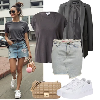 Moderní Matka nevěsty Outfit s Tmavě šedá/Šedá/Světle šedá Pieces "Podzimní Outfity"Look: Kancelář, Business, Cool, Unisex, Moderní