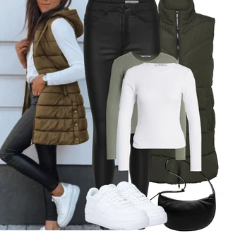 Turistika Outfit s Tmavě zelená Noisy may "Podzimní Outfity"Look: Turistika, Horolezectví, Jízda na koni