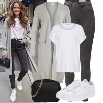 Dlouhé Outfit s ?erná Dámské D?íny s Délkou 7/8/Motorká?ské D?íny/D?íny s Rozparkem/D?íny s Nízkým Sedem/Push up D?ín/Ko?ená bunda/Slim Fit D?íny/Navlékací d?íny/Ko?ené Boty/Sweat D?íny/Termální D?íny/Zimní bunda Noisy may "Podzimní Outfity"