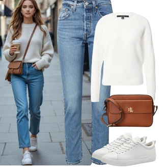 Outfity s "mom" džínami "Podzimní Outfity"