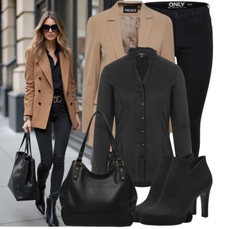 Moderní Matka nevěsty Outfit s Béžová Pieces "Krásný outfit do kanceláře"Look: Kancelář, Business, Univerzitní, Unisex, Moderní, Cool