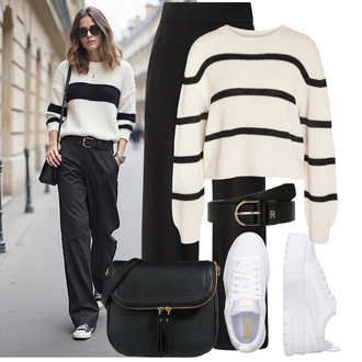 Outfit s Šedá/Bílá Teniska na platformě/Nízká Teniska Puma "Podzimní Look"