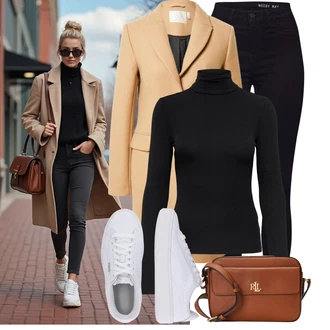 Dlouhé Outfit s ?erná/Tmav? modrá Motorká?ské D?íny/High Waist D?ínové Kalhoty/Push up D?ín/Ko?ená bunda/Ko?ené Boty/Termální D?íny/Zimní bunda Noisy may "Módní vzhled na podzim"