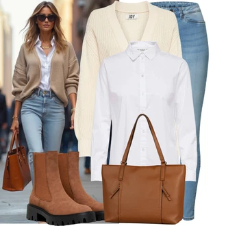 Zapínání na knoflíky Outfit s Bílá/Krémová Halenka Halenkové Body/Halenka se Stojatým Límcem/Halenka Slim Fit/Blůza s knoflíčkem/Businessová Halenka/Halenka s Dlouhým Rukávem/Žehlení odolná blůza JdY "Podzimní Look"