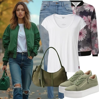 Poletne Outfiti Priložnostne mit Zelena/Roza/Črna/Srebrna/Temno siva Bluzon/Kratka Jakna/Crop Jakna/Vintage Jakna/Bomber Jakna/Box jakna/Jesenska jakna Guess, Bela/Krem/Škrlatna/Roza Majica s kratkimi rokavi/Obrezana majica The North Face "Poletni Outfit"Look: Modernen, Klasična, Eleganten, Priložnostne, Glamurozno, Egirl, Ulična moda, Rap, Prevelik, Plemenita, Burleska, Disko, Univerzitetni, 90. leta, Skater, Retro, Estetski, Premij, Unisex, Športno, Delovna oblačila, Oven, Preproste, Lepo, Nor