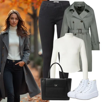 Poletje Za 60 in več outfit mit Bela/Krem Converse "praktičen jesenski videz"