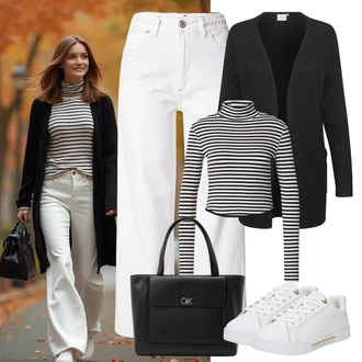 Poletje Za 60 in več outfit mit Krem/Bela/Bež Ozka superga/Usnjene superge/Superge Z Bočno Zadrgo/Superge Nizka Tommy Hilfiger "praktičen jesenski videz"