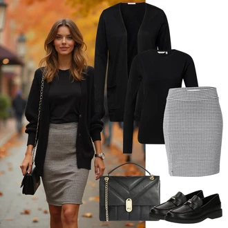 Prešite outfit mit Črna Srajca & majica velike velikosti/Pletene velika velikost/Bluza velika velikost B.young "praktičen jesenski videz"