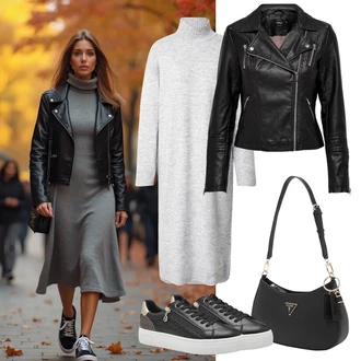 outfit mit Bež/Črna Superga Superge z Bleščicami/Usnjene superge/Superge Nizka/Plato-Sneaker/Ozka Superga/Superge Luknjasta/Superge Z Bočno Zadrgo Tamaris "praktičen jesenski videz"