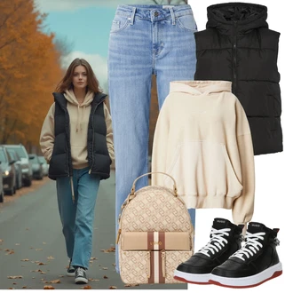 Techno outfit mit Črna/Oranžna Usnjene superge/Plato-Sneaker/Ozka superga/Superge Z Bočno Zadrgo/Superge s klinasto peto/Zimske superge Hugo "praktičen jesenski videz"Look: Hip Hop, Lepo, Rap, Techno, Unisex