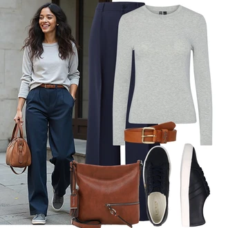 Outfit s Tmavě modrá/Modrá Teniska Kožené Tenisky/Nízká Teniska/Teniska teddy/Šněrovací bota/Úzká Teniska/Letní Tenisky Polo Ralph Lauren "Cool každodenní outfit"