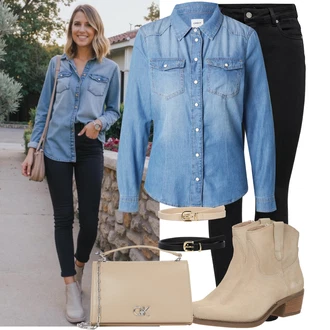 Outfity z džínu Párty s Modrá/Světle modrá Džínsová Blůza Only "Cool každodenní outfit"Look: Bar, Škola, Koncert, Den na pláži, Chatky, Biřmování, Bazén, Galavečer, Výročí, Párty, 18. narozeniny, Zpátky do školy, Narozeniny