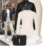 Outfity s koženými bundami image