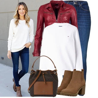 Outfity z 90. let Styl s Modrá/Tmav? modrá/Sv?tle modrá Ko?ená bunda/Dámské D?íny s Délkou 7/8/High Waist D?ínové Kalhoty/Push up D?ín/Slim Fit D?íny/Navlékací d?íny/Ko?ené Boty/Termální D?íny/Ko?ená Pánská Bund/Zimní bunda Tommy Hilfiger "Módní vzhled na podzim"