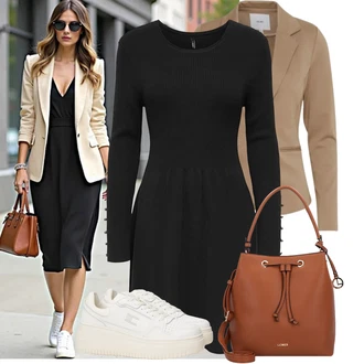 Outfit s Khaki/Béžová/Hnědá Ichi "Módní vzhled na podzim"