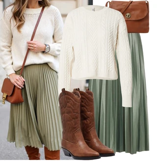 Lehký Outfit s Tmavě zelená/Zelená Vila "Lehký outfit"Look: Lehký, Elegantní, Irský, S Metall, Krásný, Old Money, Romantický