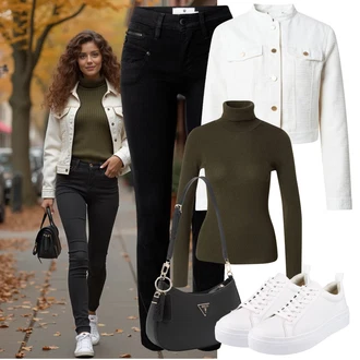 Outfiti Desetletij Športno mit Bela/Krem Usnjene superge/Superge Nizka/Plato-Sneaker/Ozka superga/Superge Z Bočno Zadrgo/Poletne superge Vagabond Shoemakers "stajliš jesenska oprava"Look: Emo, Okus slabih, Priložnostne, Pametno priložnostno, Športno, Unisex