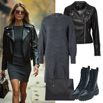 Poletje Za 60 in več outfit mit Črna/Rdeča Plašč Only "stajliš jesenska oprava"