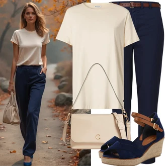 Outfit s Tmavě modrá Chinos/Úzká Kalhoty/Mušelínové kalhoty/3/4 Kalhoty/Navlékací Kalhoty/Business Kalhoty/Obleková Kalhoty GANT "Stylový stavební vzhled"