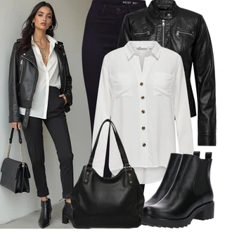 Léto Outfit s Černá/Červená Motorkářské Bund/Kožené Bund/Motorkářská bunda/Bunda z Umělé Kůže Only "Lehký outfit"