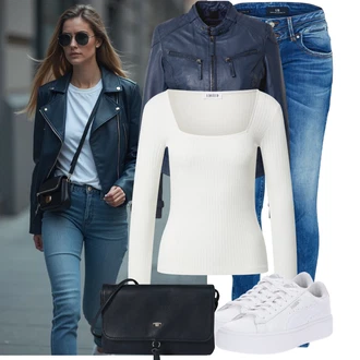 Outfity z 90. let Styl s Modrá/Tmav? modrá Ko?ená bunda/Push up D?ín/Ko?ené Boty/Slim Fit D?íny/Zimní bunda/D?ín s Nízkým Pasem/Kotníková Bota/Motorká?ské D?íny/D?íny s Nízkým Sedem LTB "Lehký outfit"