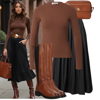 Léto Outfit s Tmav? ?edá/?erná/?edá Dlouhá Sukn?/K?es?anská Sukn?/Vintage Sukn? maxi/Maxi Sukn?/Slavnostní Maxi Sukn?/St?edov?ká Sukn? Object "Trendový podzimní outfit"