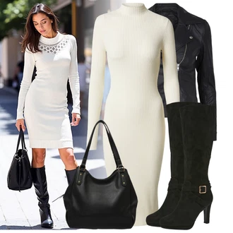 Outfit s Černá/Tmavě šedá/Růžová/Bílá Kožené Bund Bunda z Umělé Kůže/Motorkářské Bund/Kožené Bund/Motorkářská bunda/Bunda s Bočním Zipem yas "Trendový podzimní outfit" Outfit s Černá/Tmavě šedá/Růžová/Bílá Kožené Bund Bunda z Umělé Kůže/Motorkářské Bund/Kožené Bund/Motorkářská bunda/Bunda s Bočním Zipem yas "Trendový podzimní outfit"