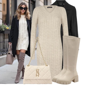 Outfit s Bé?ová/Bílá/?ervená/Zlatý Bagetová Ta?ka/Ta?ka P?es Rameno/Dopisová pen??enka/Malá Ta?ka/Sportovní Ta?ka P?es Rameno/Ta?ka Na Svatbu Steve Madden "Trendový podzimní outfit"