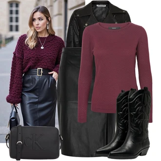 Léto Outfit s Černá/Tmavě zelená Kožené Bund/Motorkářská bunda/Motorkářské Bund/Bunda z Umělé Kůže Noisy may "Trendový podzimní outfit"