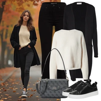 outfit mit Črna Hlače Hlača z Razporkom/Bootcut Hlača/Ravna Hlača/Slim Hlača/Raztegljiva Hlača/Hlače z Visokim Pasom/Jeggings/Skinny Hlače levi's ® "udoben jesenski videz"