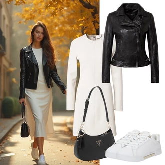 outfit mit Krem/Bela/Bež/Khaki/Rjava Obleka velike velikosti/Obleka/Pletenina/Pletene velika velikost/Tunika Calvin Klein "udoben jesenski videz"