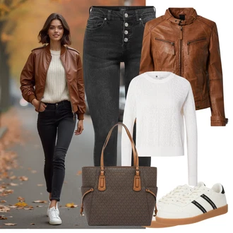 Poletje Za 60 in več outfit mit Superge z Bleščicami/Superge z ježkom Armani Exchange, Siva/Khaki/Rjava Vrečka za prenašanje/Previjalna torba/Torba za čez ramo/Ročna prtljaga/Billfold/Pisarniška torba/Satchel torba/Torba za čez ramo/Nakupovalka MICHAEL Michael Kors "udoben jesenski videz"