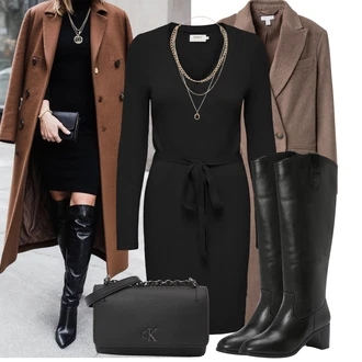 Retro Outfit s Zlatý/Béžová/Růžová Jemný Řetízek/Náhrdelník/Statement náhrdelník About You "Cool každodenní outfit"Look: Styl, 30 léta, Boho, Elegantní, Empire, Layered, Old Money, Retro, 80tá léta