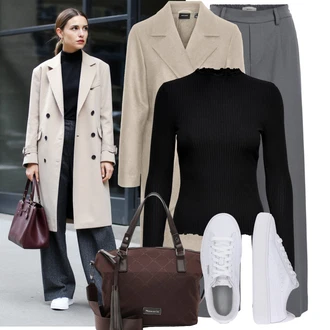 S vnitřní kapsou Outfit s Vínová/Hnědá/Tmavě hnědá/Tmavě červená Taška Přes Rameno/Obchodní Taška/Taška/Plenková taška/Kancelářská Taška/Brašna/Sportovní Taška Přes Rameno Tamaris "Cool každodenní outfit"