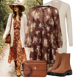 Retro Outfit s Hnědá/Červená/Zlatý Nezařazené Polo Ralph Lauren "Cool každodenní outfit"Look: Rad, Princezny, Punk, Preppy, Italský, Retro