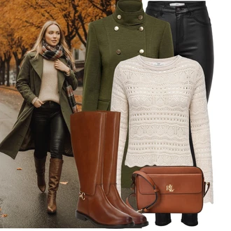 Punk Outfit s Hn?dá/?ervená/Zlatý Polo Ralph Lauren "Cool podzimní outfit"Look: Rad, Princezny, Punk, Preppy, Italský, Retro