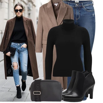 Outfit s Černá/Bílá Kožená kotníková Bota/Kotníková Bota s Podšívkou/Bota na platformě/Kožená bunda/Kotníková Bota Na Podpatku/Kozačka Na Podpatku Tamaris "Cool podzimní outfit" Outfit s Černá/Bílá Kožená kotníková Bota/Kotníková Bota s Podšívkou/Bota na platformě/Kožená bunda/Kotníková Bota Na Podpatku/Kozačka Na Podpatku Tamaris "Cool podzimní outfit"