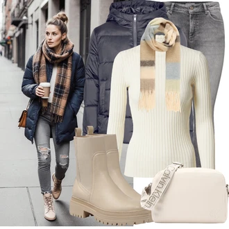 Outfit s Béžová/Krémová/Bílá Taška Přes Rameno/Pánská Taška/Taška/Klasická Taška Přes Rameno/Taška pro diabetiky/Malá Taška/Brašna/Sportovní Taška Přes Rameno Calvin Klein "Cool podzimní outfit"