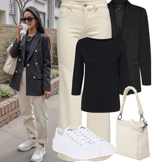 Svatba Outfit s Bílá/Krémová Teniska na platformě/Plátěná Teniska/Nízká Teniska Converse "Podzimní Outfity"Look: Bar, Koncert, Ibiza, Rave, Škola, Svatba